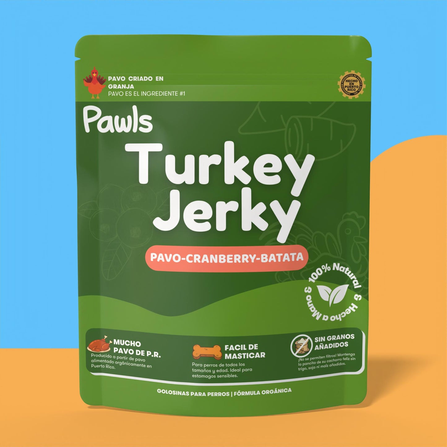 Turkey Jerky (Pavo-batata-cranberries)
