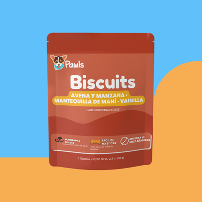 Biscuits —Avena y Manzana · Mantequilla de Maní · Vainilla